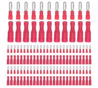 Healvian Lot de 200 Connecteurs de Fils Isolés Rouges Cosses Mâles et Femelles Pré-Isolées à Sertir Bornes Électriques pour Câblage Automobile et Électronique Connexion Rapide et