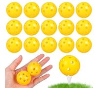 Healvian Lot de 24 Balles d'Entraînement de Golf Perforées en Plastique Jaune Légères et Résistantes pour Pratiquer Le Swing en Intérieur Contrôle Amélioré et Visibilité Optimale