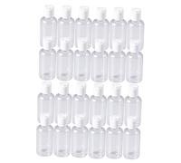 Healvian Lot de 24 Bouteilles Rechargeables de 60ml en Plastique Blanc, sans Odeur, Faciles à Transporter pour Voyage et Crèmes Mains Soleil Couleur Aléatoire