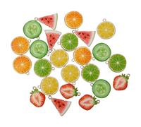 Healvian Lot de 24 Breloques en Alliage Motif Fruits Pendentifs DIY pour Bijoux 6 Modèles Variés X 4 Pièces Accessoires Créatifs pour Bracelets Colliers et Boucles D’Oreilles