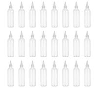 Healvian Lot de 24 flacons de lotion vides : contenants souples de 100 ml, tubes distributeurs réutilisables en plastique pour soins de la peau, teintures capillaires, artisanat, stockage de