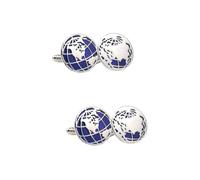 Healvian Lot De 3 Paires De Boutons De Manchette En Alliage De Zinc Bleu Pour Homme Accessoire De Smoking De Mariage De Manchette De Chemise De Soirée