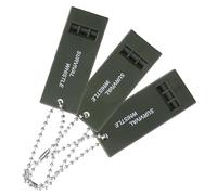 Healvian Lot de 3 Sifflets d'urgence en ABS Haute Fréquence Sifflets de Sauvetage Anti-Séisme Compacts Imprimés Porte-Clés Pratiques pour Activités en Extérieur et Signalisation de