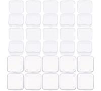 Healvian Lot de 30 Boîtes de Rangement Transparentes en Plastique 55X55X2 CM Couvercle à Charnière Petites Boîtes Carrées pour Bijoux Perles Bouchons D’Oreilles - Organisateur