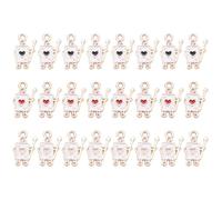 Healvian Lot de 30 Pendentifs DIY Breloques Soldats Poker en Alliage Couleurs Noir Rouge Rose Petits Accessoires pour Fabrication Bijoux Décorations Porte-Clés et Boucles D’Oreilles