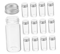 Healvian Lot De 30 Tubes À Essai En Verre Transparent Vides Transparents Avec Couvercles Flacons D'Échantillons En Verre Tubes À Essai Anti-Fuite
