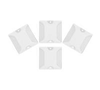 Healvian Lot de 4 Balises Réfléchissantes en ABS Plots de Chaussée Surélevés Blancs Double Face Trous de Fixation Réflecteurs Routiers pour Sécurité Nocturne et Marquage d'Allée
