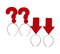 Healvian Lot de 4 Bandeaux Photo Amusants Point D’Interrogation et Flèche Rouge Accessoires Décoratifs pour Cosplay et Festivals Serrage-Tête Léger et Confortable pour Fêtes et