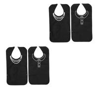 Healvian Lot De 4 Bavoirs Imperméables Et Lavables Pour Personnes Âgées Et Adultes En Polyester Noir Pour Faire Dents