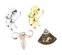 Healvian Lot De 4 Broches En Métal Épinglette Utérus Accessoires De Mode Pour Femmes Décoration De Vêtements Présent Pour Infirmières Épingle Polyvalente Et Robuste