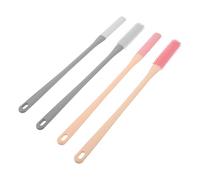 Healvian Lot de 4 Brosses Long Manche en Silicone Gris et Rose, Brosse Exfoliante Pieds et Orteils, Nettoyeur Doux pour Peaux Sensibles, Bain, Nettoyage Profond des Espaces Interdigitales