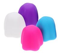 Healvian Lot de 4 Capuchons Protecteurs de Dentifrice en Silicone Auto-Adhésifs Couleurs Violet Blanc Bleu et Rose Accessoires Portables pour Salle de Bain Anti-Goutte et Anti-Saleté