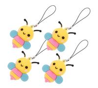 Healvian Lot De 4 Petits Pendentifs En Forme D'Abeille Pour Téléphone Portable Breloques En Forme D'Abeille Porte-Clés Breloques Pour À Breloques Pour Téléphone Gel De