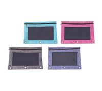 Healvian Lot de 4 Pochettes pour Classeur B5 Transparentes Multifonctions, Grosse Capacité, Fermeture Éclair, Couleurs Assorties - Paquet à Documents Léger et Résistant aux Déchirures,