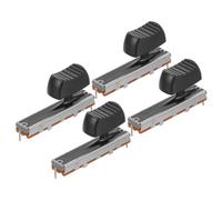 Healvian Lot de 4 Potentiomètres à Glissière Droite 45mm, Potentiomètre Linéaire Coulissant Métallique pour Réglage du Volume Stéréo, Interrupteur Push-pull pour Table de Mixage et Console