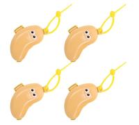 Healvian Lot de 4 Protège-Têtes de Brosse à Dents Jaune en Silicone Souple Capuchons de Protection Compacts pour Voyage Étui Portable Anti-Poussière Adapté aux Brosses à Dents Standard
