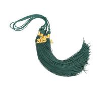 Healvian Lot de 4 Set de Breloques de Pompon pour Chapeau de Remise de Diplôme 2025 Pendentifs Décoratifs Verts en Polyester et Alliage de Zinc Accessoires Solide pour Toques de Doctorat