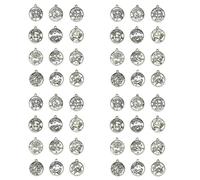 Healvian Lot de 4 Set de Set de Pendentifs Ronds Constellation en Alliage Argenté Ancien, 12 Pièces par Lot, Breloques Créatives pour Bijoux Diy, Colliers et Bracelets Signe Astrologique,