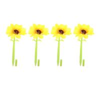 Healvian Lot de 4 Stylos à Bille à Encre Gel Forme Tournesol, Noir, Capuchon, Écriture Fluide pour Étudiants et Fournitures de Bureau, Stylos de Test Pratiques et Portables