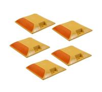 Healvian Lot de 5 Balises Routières Réfléchissantes en Plastique Jaune Piquets de Signalisation Surélevés pour Marquage de Voirie Sécurité Nocturne pour Routes Allées et Sentiers