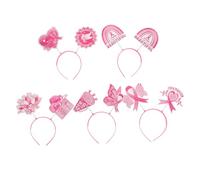 Healvian Lot De 5 Bandeaux De Décoration De Fête -Têtes Bandeaux De Sensibilisation Au Cancer Sein Ruban Accessoire Photo -Tête -Tête Accessoires De Photomaton De