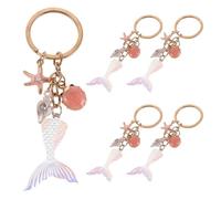 Healvian Lot de 5 Breloques Marines en Métal Émaillé, Pendentifs Sirène Décoratifs pour Paquet à Main et Porte-clés, Charms Breloques Femme Thème Océan pour Création de Bijoux, Accessoires