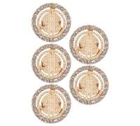 Healvian Lot de 5 Breloques pour Ongles en Alliage Doré, Cristaux Strass Scintillants, Accessoires de Nail Art DIY pour Manucure, Décorations Plates Symboles Monétaires, pour