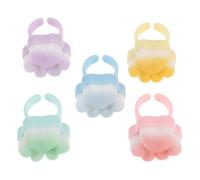 Healvian Lot de 5 Brosses à Ongles à Manche Annulaire Poils Doux et Denses, Couleurs Pastel, Brosse Professionnelle pour Salon, pour Dépoussiérer et Préparer les Ongles en Nail Art