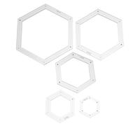 Healvian Lot de 5 Gabarits Hexagonaux en Acrylique Blanc pour Quilting et Patchwork Règles de Couture Demi-Hexagone Précises Outils DIY pour Loisirs Créatifs et Couture Artisanale