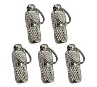 Healvian Lot de 5 Pendentifs en Laiton Argentés pour Animaux, Plaques D'identité Anti-Perte Anneau Facile à Fixer, Accessoires pour Collier de Chien et Chat