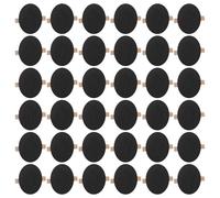 Healvian Lot de 50 Mini Tableaux Ronds en Matière Naturelle avec Pince Rotative, Petit Bloc-notes Noir, Porte-mémos à Pince Réutilisable pour Bureau, la Cuisine et École, Accessoire