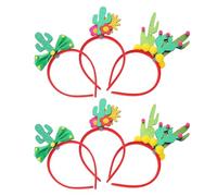 Healvian Lot de 6 Bandeaux Cactus en Tissu pour Fête Tropicale et Carnaval, Accessoires Photo pour Événement Mexicain, Serrage-têtes Colorés Broderies Fleurs, pour Soirées