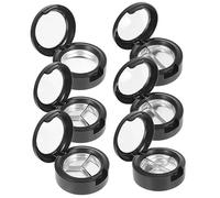 Healvian Lot De 6 Boîtes à Cosmétiques Transparentes 3 Compartiments ø Petite Taille Réutilisable Voyage Femmes Maquillage Portable Rangement Rechargeable