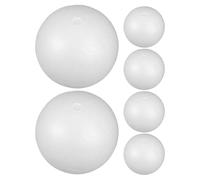 Healvian Lot de 6 Boules Rondes Blanches en Polystyrène 12 CM pour Loisirs Créatifs Décoration Noël Arts Manuels Scolaires et Activités DIY