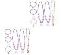 Healvian Lot De 6 Bracelets Et Colliers En Perles De Licorne Pour Enfants Breloques Bijoux De Fête Bracelet Queue De Petite Fille Colliers Pour Petites Filles Colliers En Plastique
