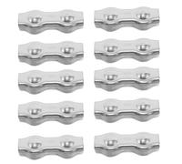 Healvian Lot de 6 Clips Câbles à Double Boulon M6 en Acier Inoxydable, Clips Robustes et Antirouille pour Câbles Métalliques, Pinces Duplex pour Fixation Sécurisée en Extérieur,