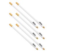 Healvian Lot de 6 Crayons à Sourcils Blancs en Bois Multifonctions avec Taille-Crayon Intégré Eye-Liner Waterproof Résistant aux Bavures pour Maquillage Précis des Sourcils Barbe et