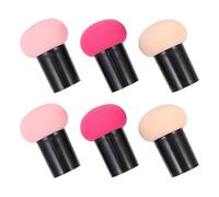 Healvian Lot de 6 Éponges à Maquillage Champignon Applicateurs Fond de Teint Visage et Yeux Usage Humide et Sec Assortiment 3 Couleurs Polyuréthane Hydrophile