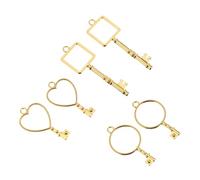Healvian Lot de 6 Pendentifs à Cadre en Alliage Creux, Résine Époxy Uv, Motifs Clé 2 Pcs Chacun, pour Fabrication de Bijoux DIY et Loisirs Créatifs