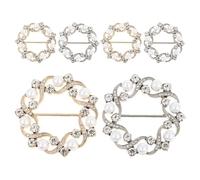 Healvian Lot de 6 pinces à cravate : anneau pour foulard, boucle de taille, épingle à cravate pour t-shirt, pince à strass, boucles de taille pour robes