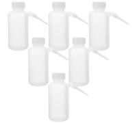 Healvian Lot de 6 Pissettes de Laboratoire 250 Ml Translucides en Polyéthylène Souple Bouchon à Vis, Flacons Lave-linge en Plastique pour Entretien des Plantes et Usage Scientifique, Bec