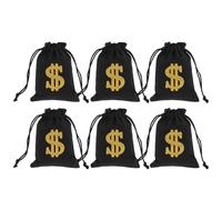 Healvian Lot de 6 pochettes à monnaie portables organisateur en toile à cordon - de rangement pour butin de pirate - Petit étui en tissu pour argent, bonbons, bijoux et autres articles de voyage