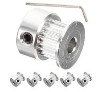 Healvian Lot de 6 Poulies Synchrones Gt2 à 20 Dents Alésage 5 MM en Aluminium Aéronautique pour Courroie de Distribution 6 MM Clé Hexagonale Pièces de Rechange pour Imprimante 3D