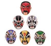 Healvian Lot de 6 Set de Broches en Alliage à Motif Opéra de Pékin, Épingles de Col de Cape Traditionnelles, Broches Culturelles Chinoises pour Costumes, Paquet et Vêtements