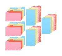 Healvian Lot de 6 set de Intercalaires à Onglets A6 Papier Épais Coloré 6 Trous pour Classeur à Anneaux Pages D’Index Horizontales et Verticales Séparateurs pour Organisation Scolaire