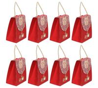 Healvian Lot de 8 Boîtes à Bonbons Chinoises en Carton Portable, Boîte D'emballage Mariage Style Chinois Moyen et Petit Format, Pochette Présent Créative pour Cérémonie et Fête