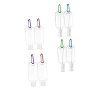 Healvian Lot De 8 Bouteilles Porte-clés Étanches 50ml Petg Portables Avec Crochet Pour Voyage Randonnée Flacons Spray Et Flacons à Clapet Réutilisables