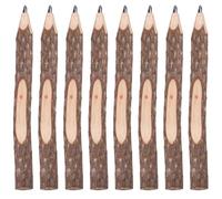 Healvian Lot de 8 Crayons d'Écorce Naturelle en Bois 13 CM Couleur Bois Brut Crayons à Branches Biodégradables pour Garçon et Filles pour École en Plein Air et Activités Artistiques