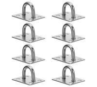 Healvian Lot de 8 Crochets Muraux en Acier Inoxydable Plaque d'Ancrage Mural U de U Fixation Plafond Robuste Couleur Argenté Suspendre Paquet de Frappe Hamac et Balançoire