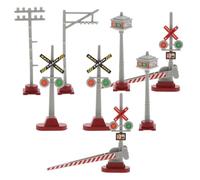 Healvian Lot de 8 Micro- de Signalisation Ferroviaires Rouges et Blancs Mini-Panneaux de en Plastique pour Décorations de Train Miniature Accessoires pour Table de Modélisme Ferroviaire